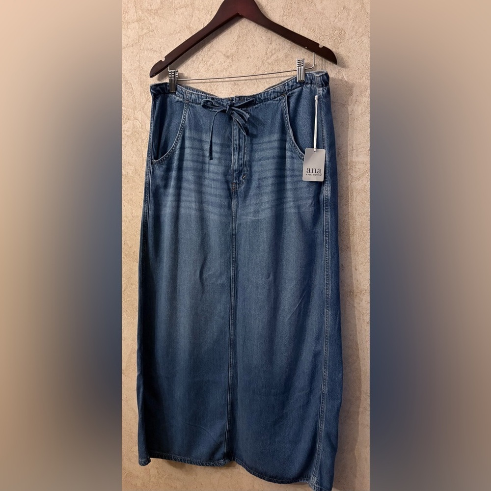a.n.a Womens Low Rise Long Denim Skirt - Picture 2 of 7